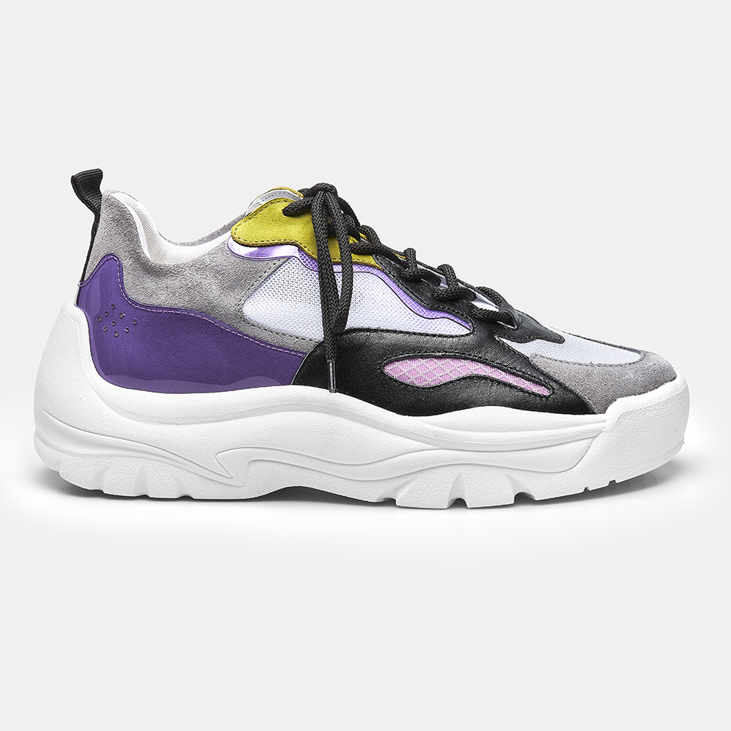 SNEAKER S902 - TITÂNIO, PRETO, BRANCO & ROXO